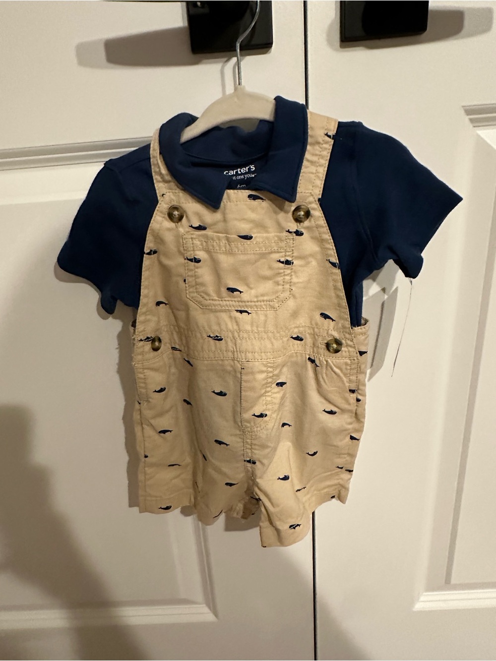 NWT Carter's 2-Piece Shortalls & Polo Shirt Set Size 6 Mon